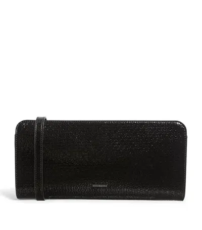 Emporio Armani Patent Leather Pouch In Black