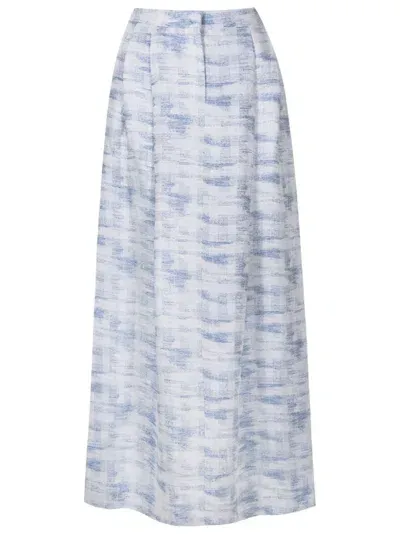 Emporio Armani Gradient Jacquard Linen-blend Long Skirt In Pattern