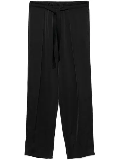 Emporio Armani Satin-effect Trousers In Black