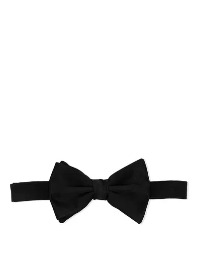 Emporio Armani Silk Bow Tie In Black