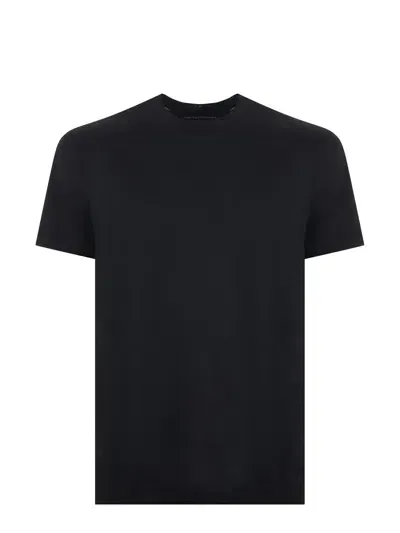 Emporio Armani Lyocell And Cotton T-shirt In Nero