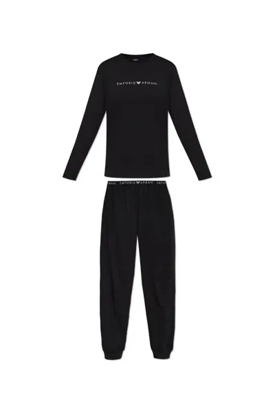 Emporio Armani Two Piece Pajamas In Black