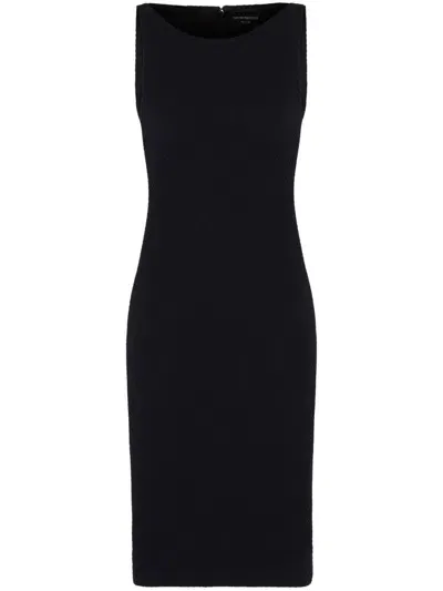 Emporio Armani Wool Short Dress In Black