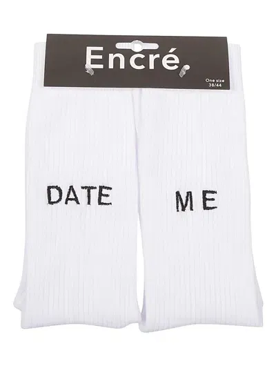 Encré. Encre' Date Me Socks In White