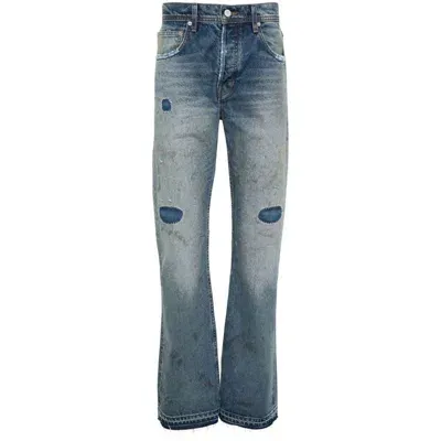 Enfants Riches Deprimes Hit & Run Straight-leg Appliquéd Distressed Jeans In Blue