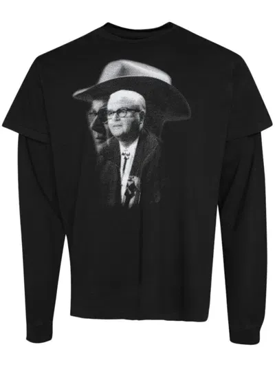 Enfants Riches Deprimes Texas Pastor Assemblage Ls Cotton T-shirt In Black