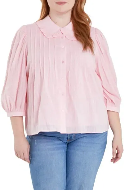 English Factory Ruffle Collar Shirt In Pink