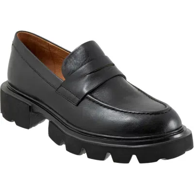 Eos Footwear Ade Lugged Penny Loafer In Black