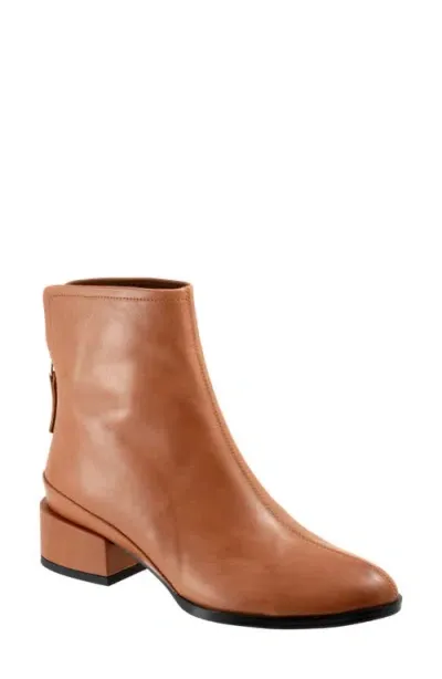 Eos Footwear Cast Leather Bootie In Brandy