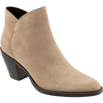 Eos Footwear Ellie Bootie In Taupe Suede