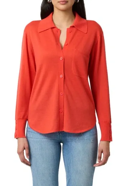 Equipment Corinne Cashmere Button-up Shirt In Orange