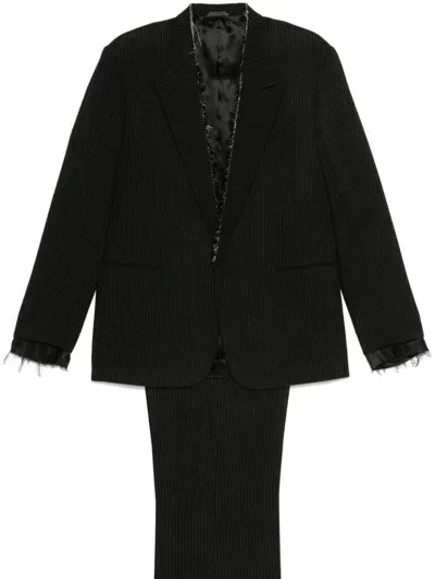 Eraldo Pinstripe Suit In Black