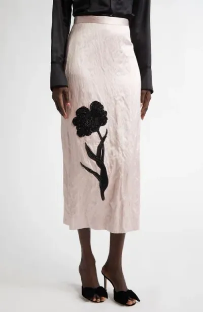 Erdem Metallic Pencil Midi Skirt In Multi