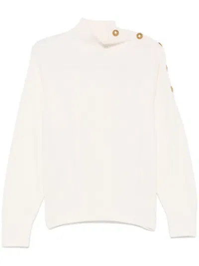 Eric Bompard Button-detail Sweater In White