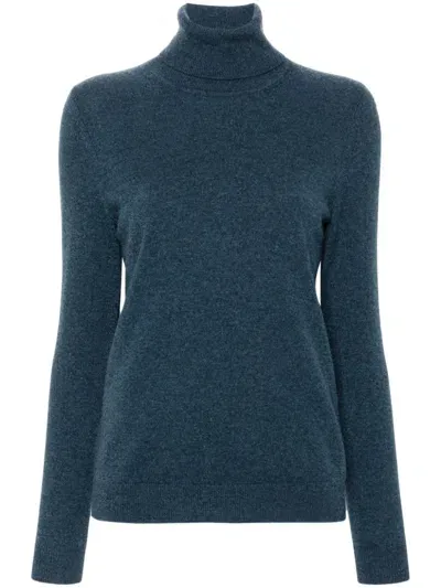 Eric Bompard Classic Turtleneck Sweater In Blue