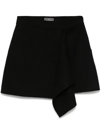 Eric Bompard Draped Mini Skirt In Black