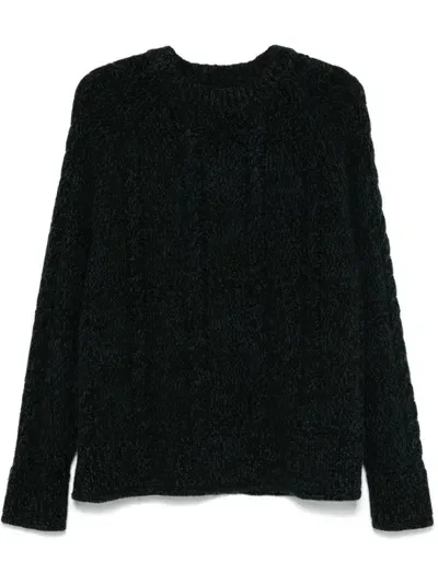 Eric Bompard Marl-knit Sweater In Black