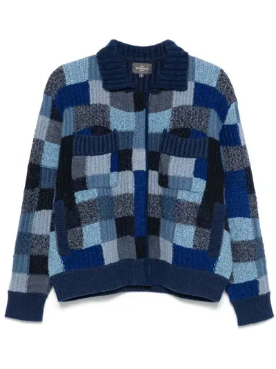 Eric Bompard Patchwork Cardigan In Blue