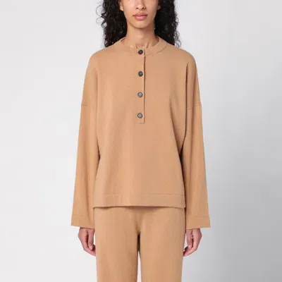 Erika Cavallini Veronica Beige Serafino Jumper In Brown