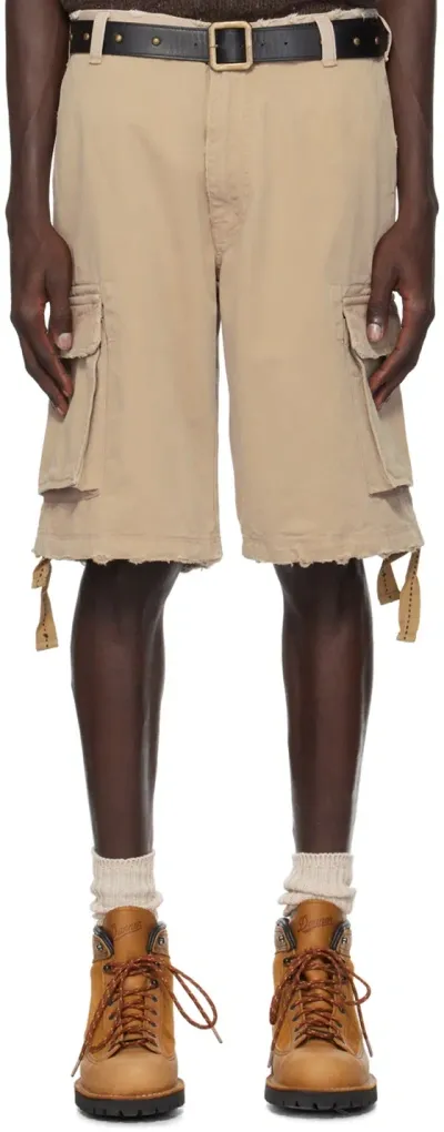 Erl Beige Classic Cargo Shorts