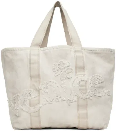 Erl Beige Venice Tote In White