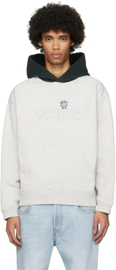 Erl Venice Cotton-blend Hoody In Grey