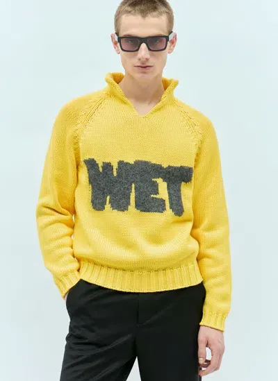 Erl Yellow Cotton Blend Sweater