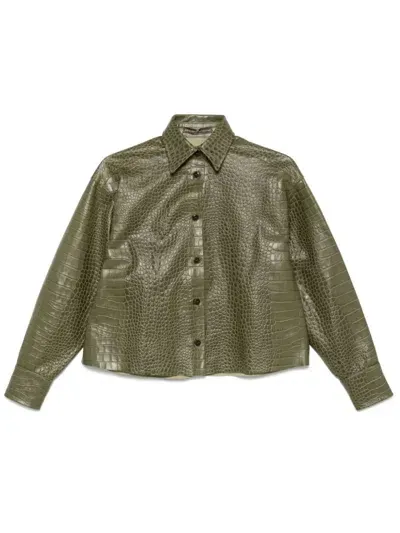 Ermanno Scervino Crocodile-effect Shirt In Green