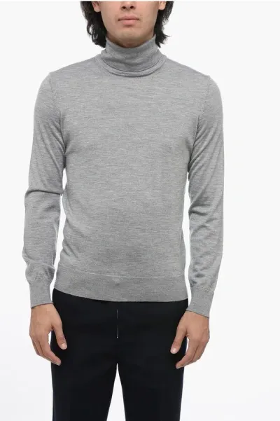 Ermenegildo Zegna Turtleneck Cashmere And Silk Sweater In Gray