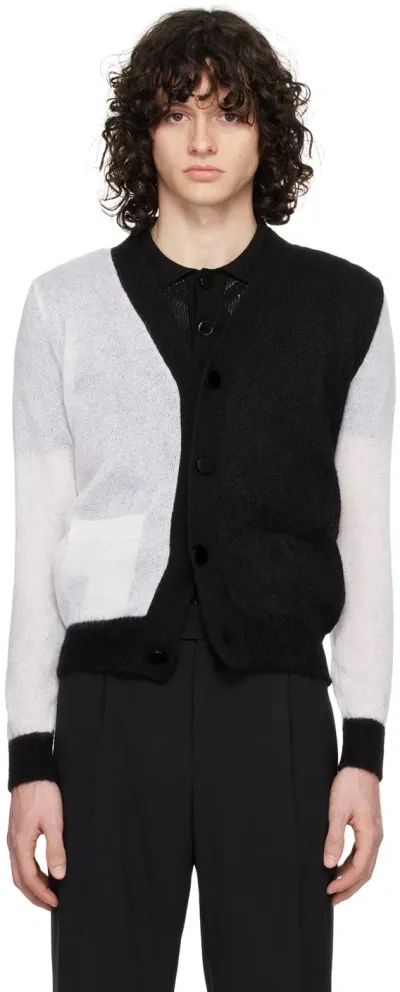 Ernest W Baker Black & White Colorblock Cardigan