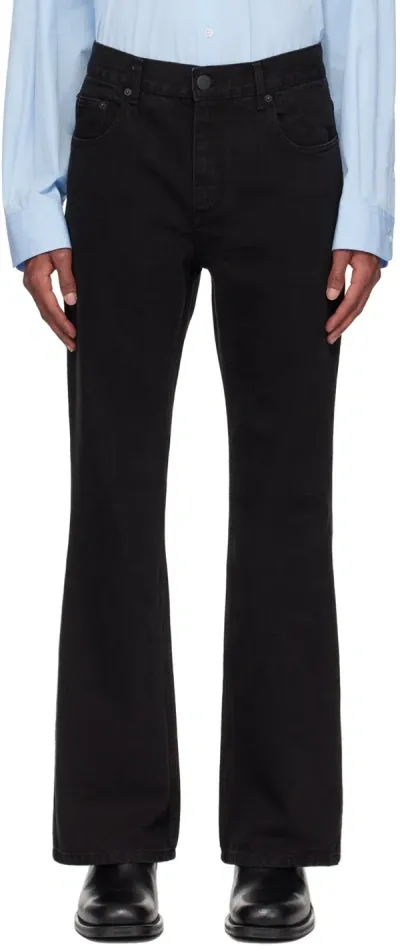 Ernest W Baker Black Flare Jeans In Black Organic Cotton