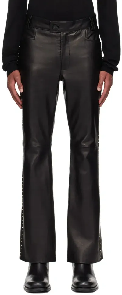 Ernest W Baker Straight-leg Leather Trousers In Black