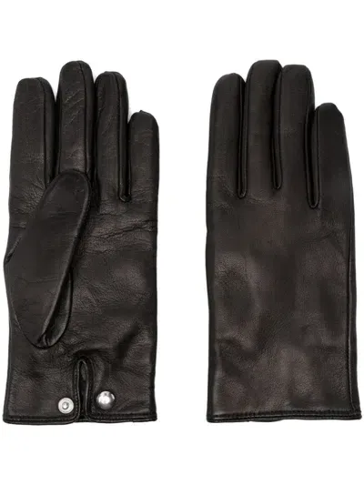 Ernest W Baker Leather Gloves In Black