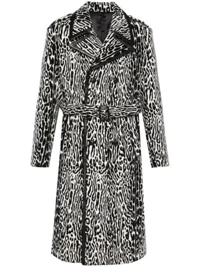 Ernest W Baker Leopard-print Coat In Black