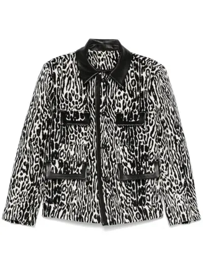 Ernest W Baker Leopard-print Jacket In Black