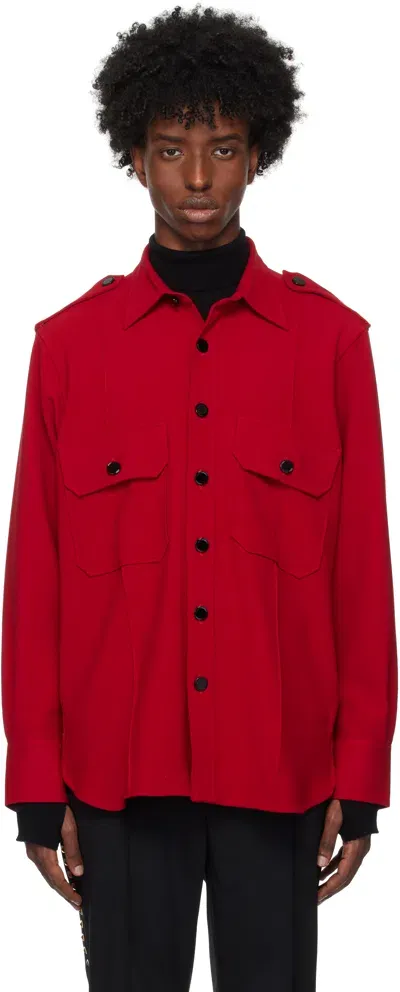 Ernest W Baker Red Pocket Over Shirt