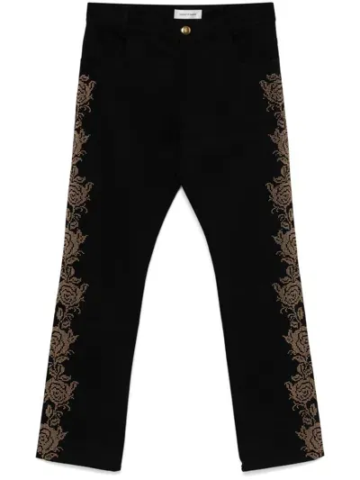 Ernest W Baker Black Rose Studded Jeans