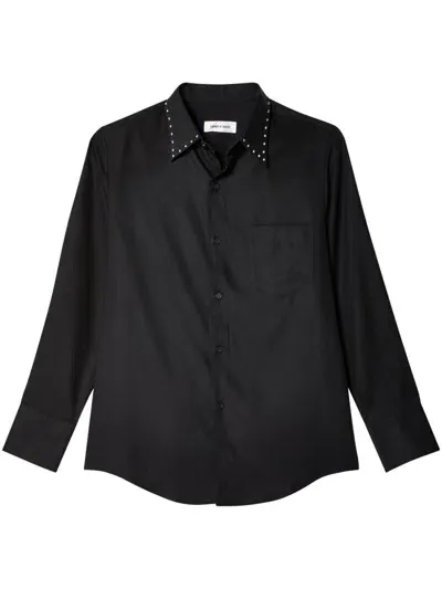 Ernest W Baker Stud-embellished Cotton Shirt In 黑色