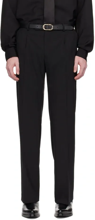 Ernest W Baker Black Pleated Trousers