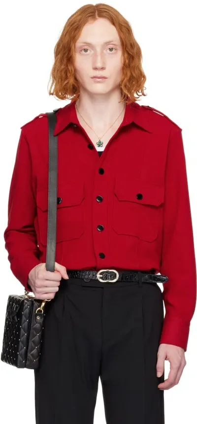 Ernest W Baker Red Flap Pocket Shirt