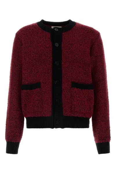 Ernest W.baker Bouclé Cardigan-xl Nd  Male In Burgundy