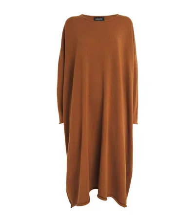 Eskandar Cashmere A-line Dress In Brown