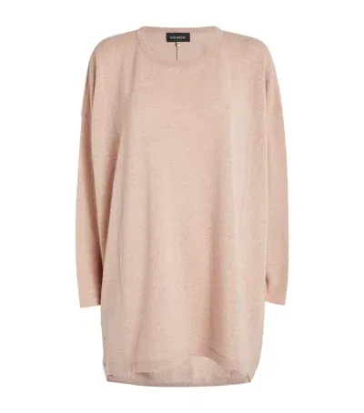 Eskandar Cashmere Longline Sweater In Neutral