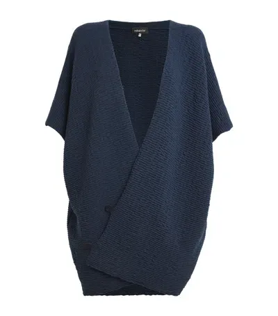 Eskandar Cashmere Sleeveless Cardigan In Blue