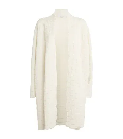 Eskandar Cashmere Square-rib Cardigan In White