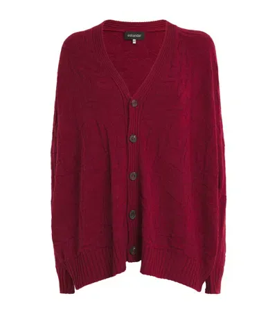 Eskandar Cashmere V-neck Cardigan In Red