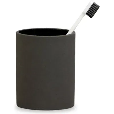 Esko Sabia Toothbrush Holder Reusable Tumbler Vanity Bathroom Accessories, 8.5cm X 10.5cm In Black