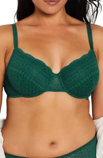 Etam Idole No. 4 Underwire Demi Bra In Green