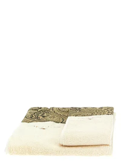 Etro Home Bloom Towels In Green