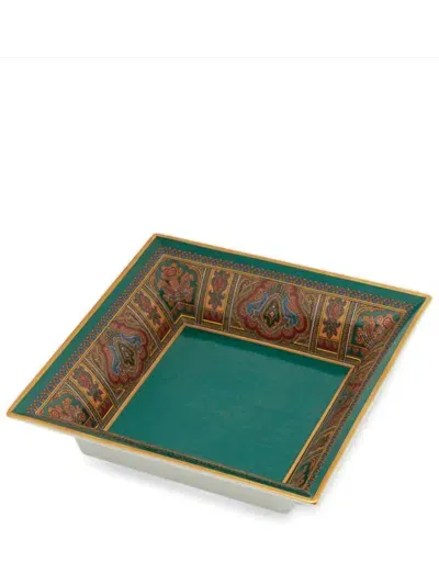 Etro Home Tray With Paisley Print In Green